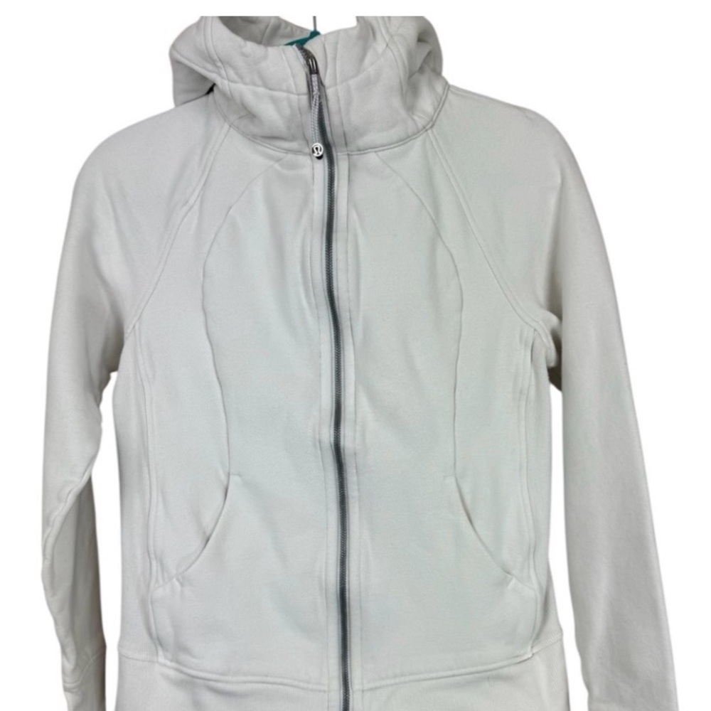 Lululemon white scuba full zip hoodie sz 8